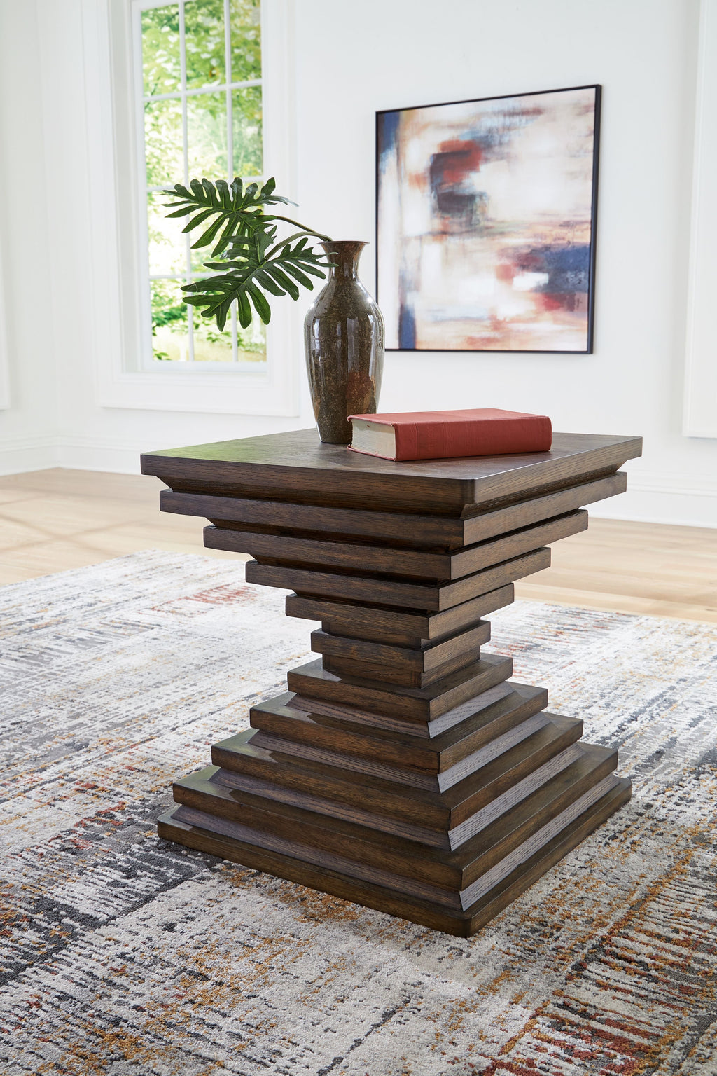 Hannodream - Square End Table - Warm Brown - Stylish Home Furniture