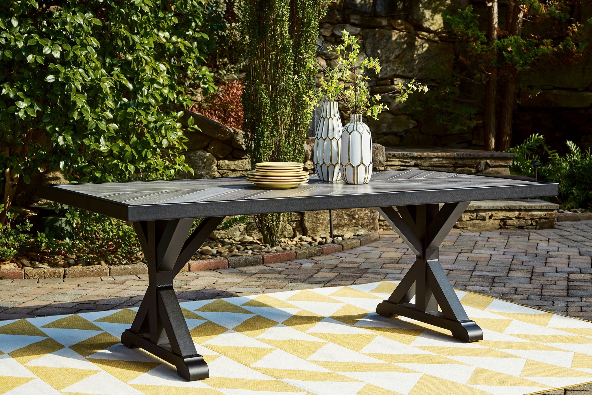 Beachcroft - Rect Dining Table W/Umb Opt - Stylish Home Furniture
