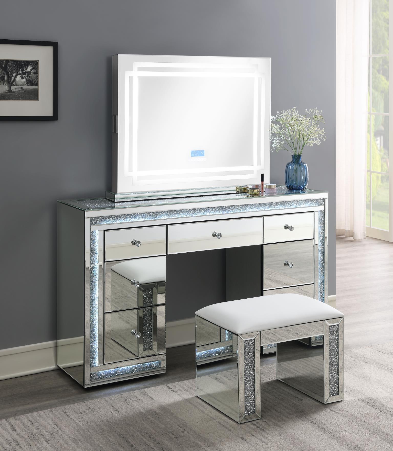 G-320 - Glamour Vanity Stool - Pearl Silver - Stylish Home Furniture