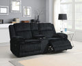 U112 - Corduroy Motion Loveseat - Black - Stylish Home Furniture