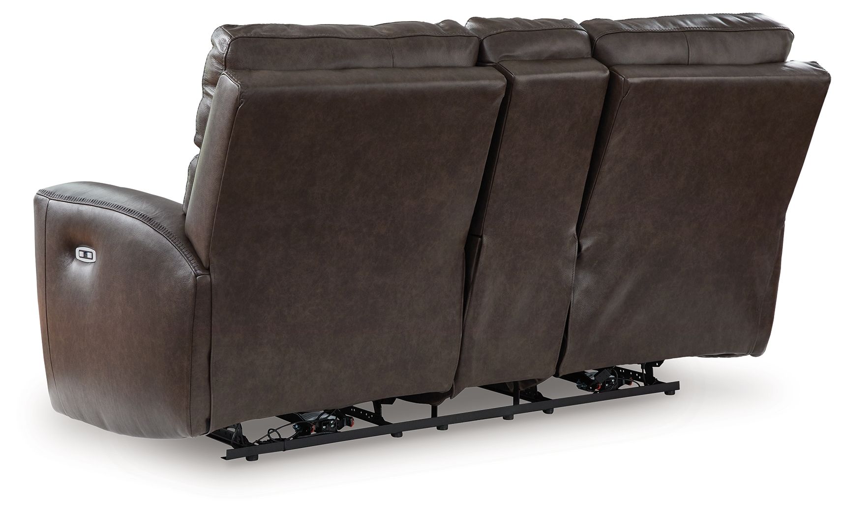 Crossplex - Power Reclining Loveseat / Console / Adjustable Headrest - Smoke - Stylish Home Furniture