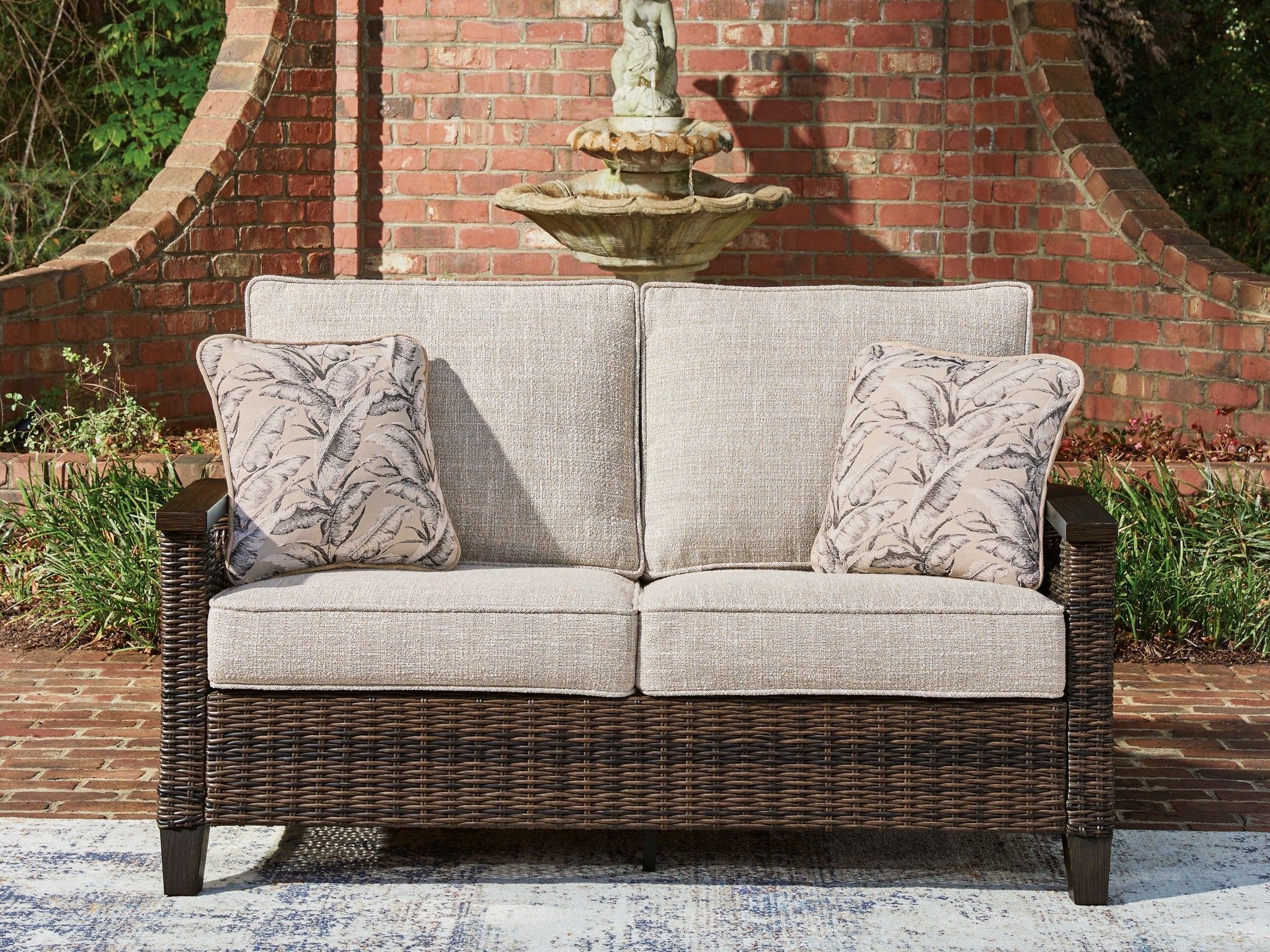 Monterey Point - Loveseat With Cushion - Dark Brown - Stylish Home Furniture
