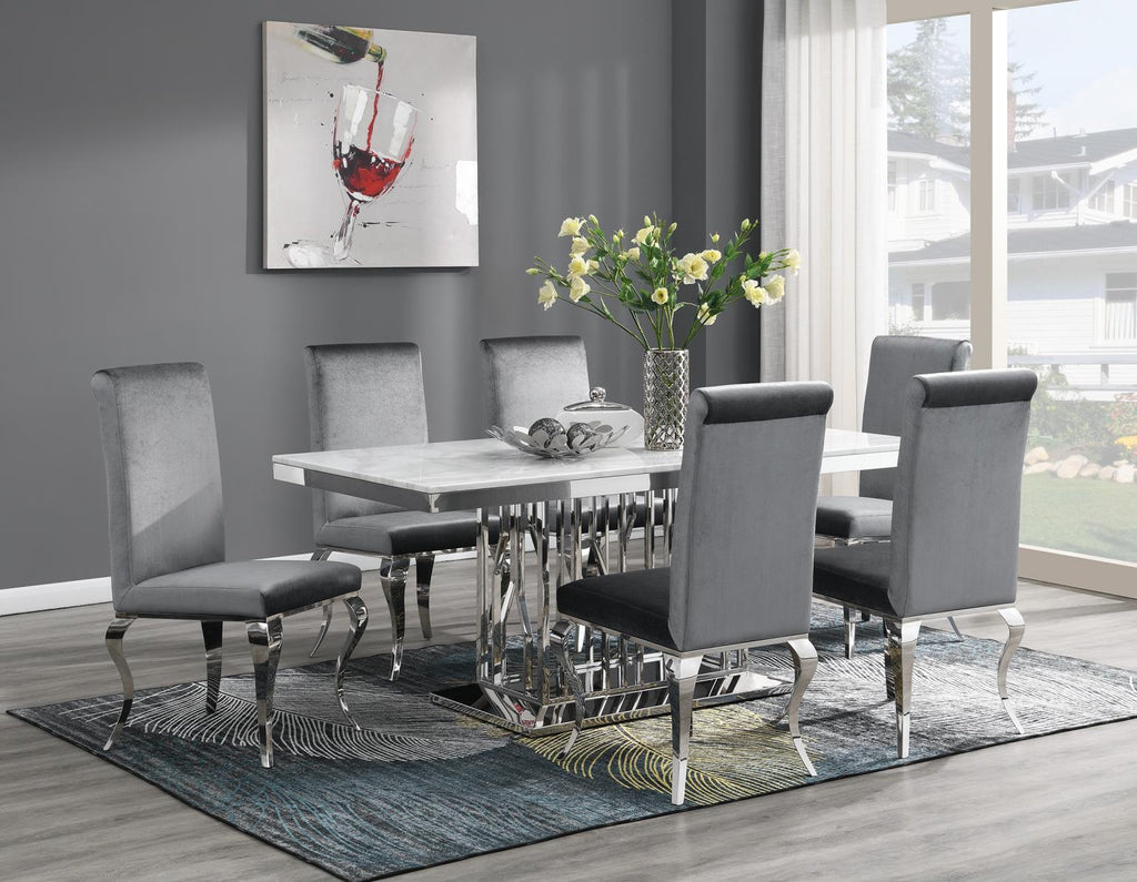 G-081-T-WHITE - Marble Dining Table - White - Stylish Home Furniture