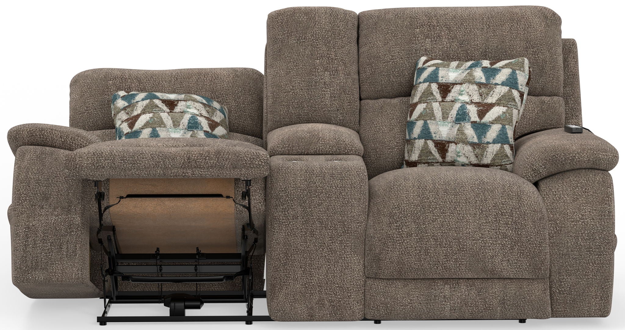 Joya - Power Headrest Power Lay Flat Reclining Console Loveseat With CR3 Heat/Massage/Lumbar/ZG - Stylish Home Furniture