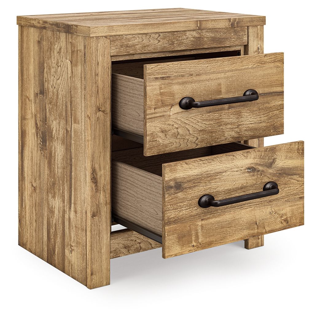 Maystonna - Two Drawer Night Stand - Brown - Stylish Home Furniture