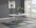 G-081-T-WHITE - Marble Dining Table - White - Stylish Home Furniture