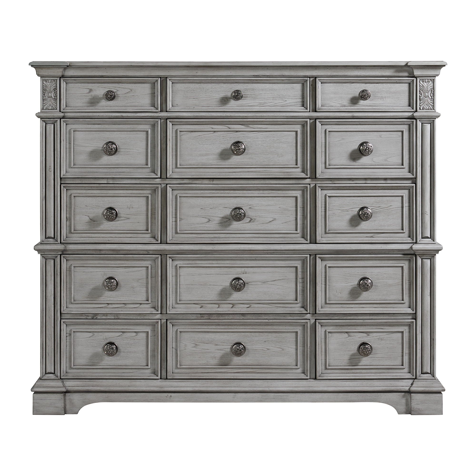 Glenmore - 15-Drawer Mansion Chest - Aged Gray - Stylish Home Furniture