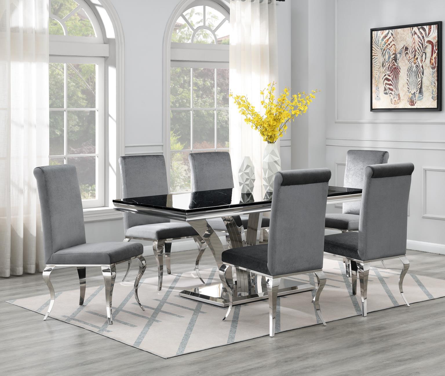G-083-T-BLACK - Marble Dining Table - Black - Stylish Home Furniture