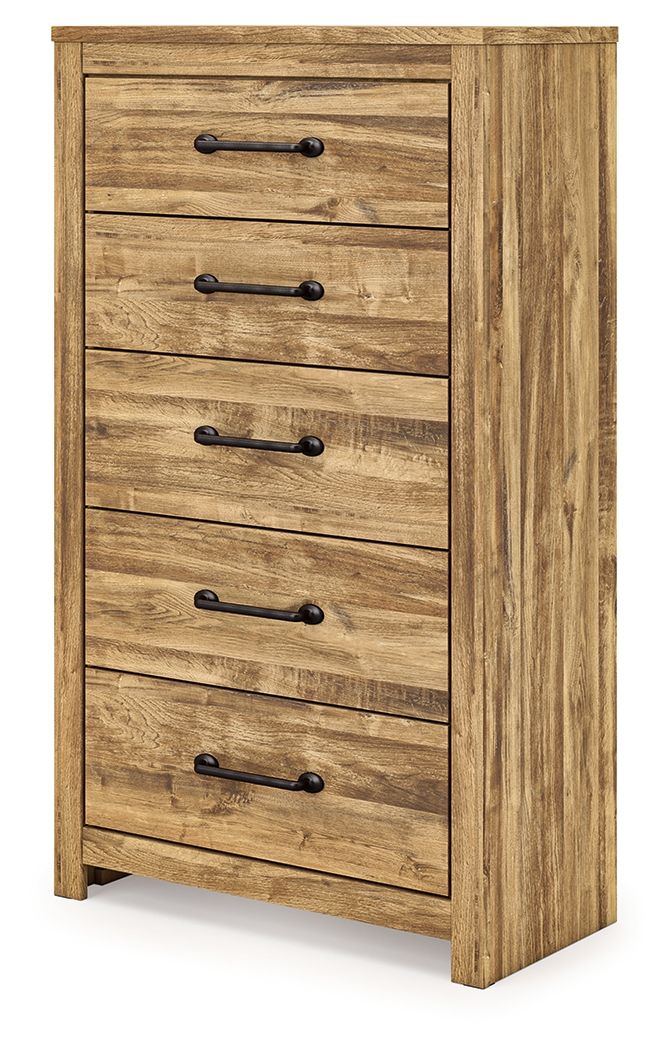 Maystonna - Five Drawer Chest - Brown - Stylish Home Furniture