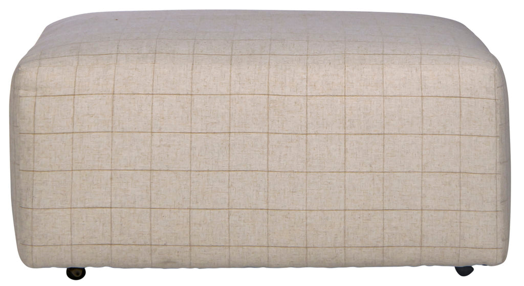 Justine - Castered Cocktail Ottoman - Wheat - Stylish Home Furniture