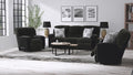 Comet - Power Lay Flat Reclining Loveseat - Black