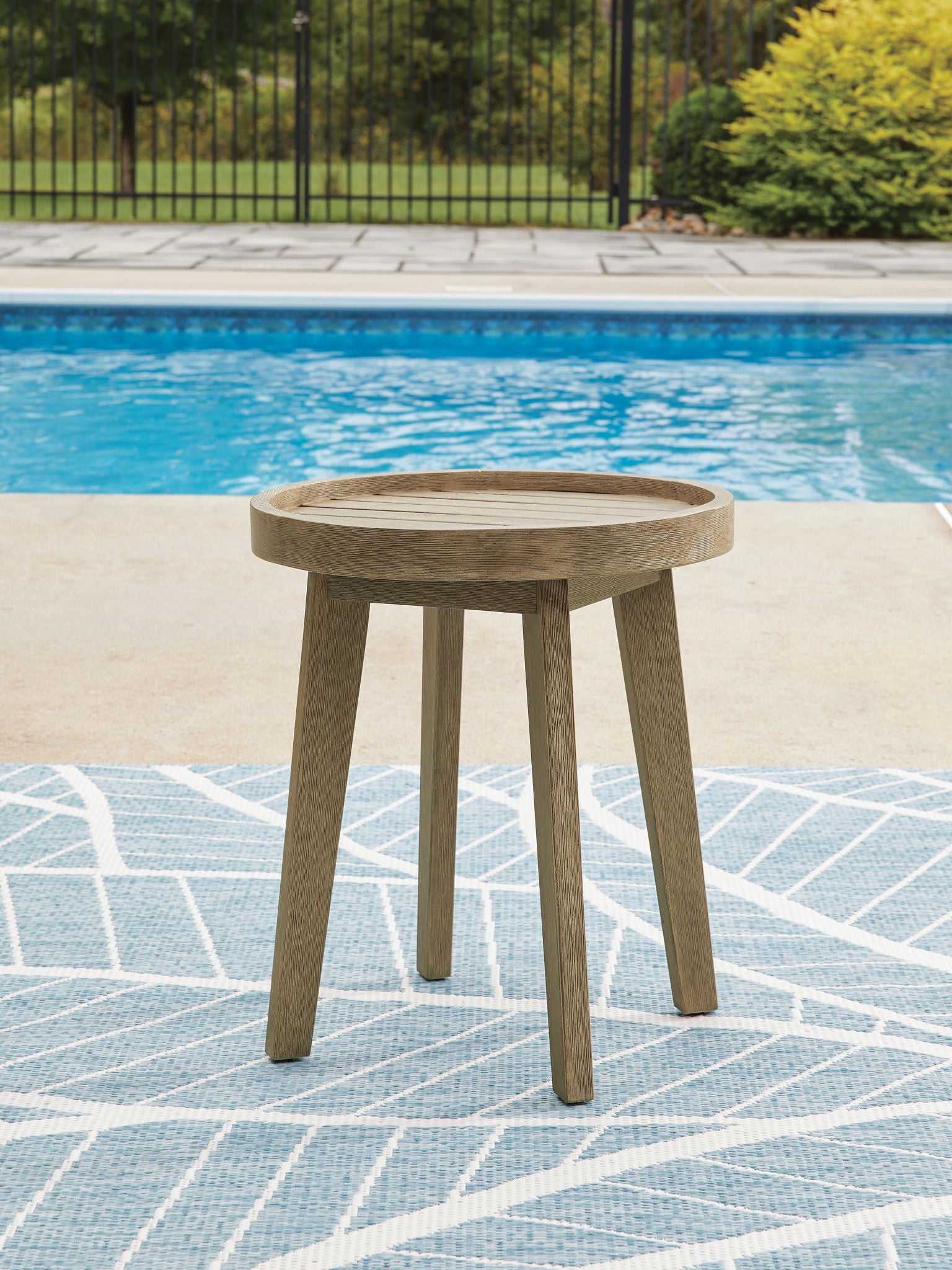 Marina Sun - Round End Table - Beige - Stylish Home Furniture