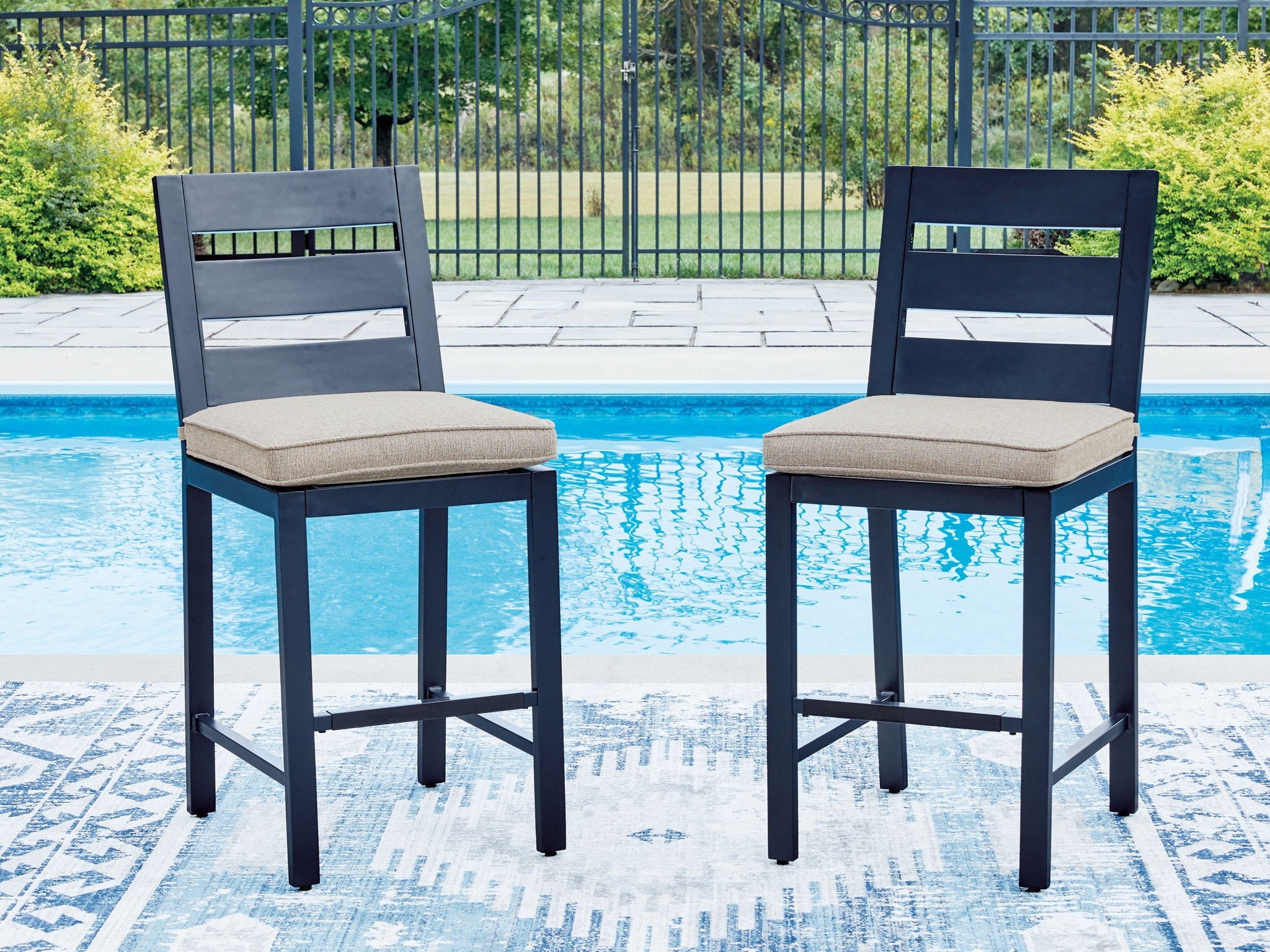 East Beach - Barstool (Set of 2) - Blue - Stylish Home Furniture