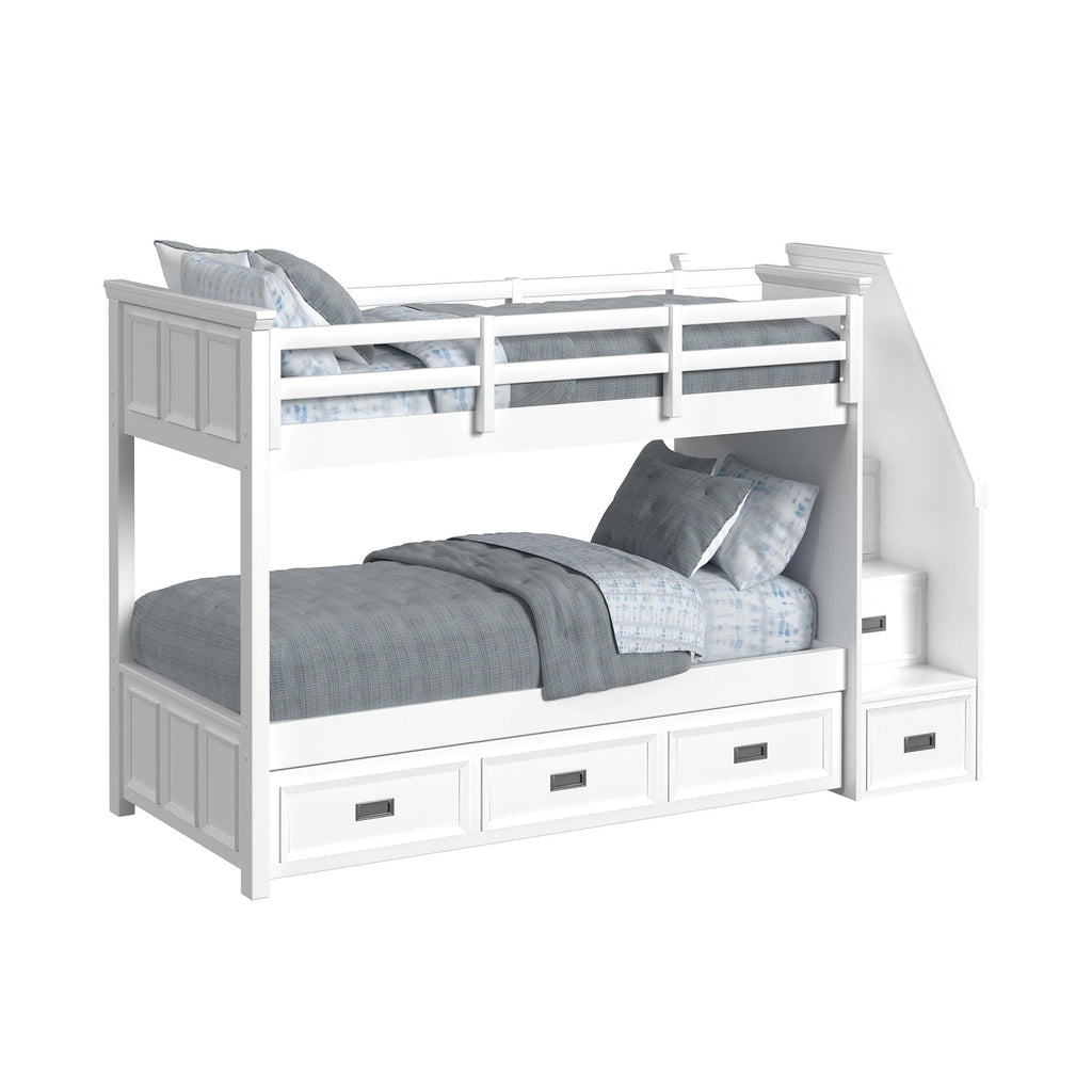 Hampton Kids - Bunk With Staircase And Trundle Bedroom Set - Stylish Home Furniture