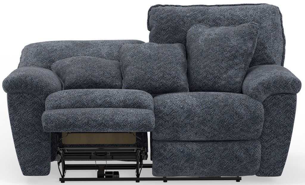 Paxon - Deep Seat Power Reclining Loveseat With Power Adjustable Headrest - Smoke - Stylish Home Furniture