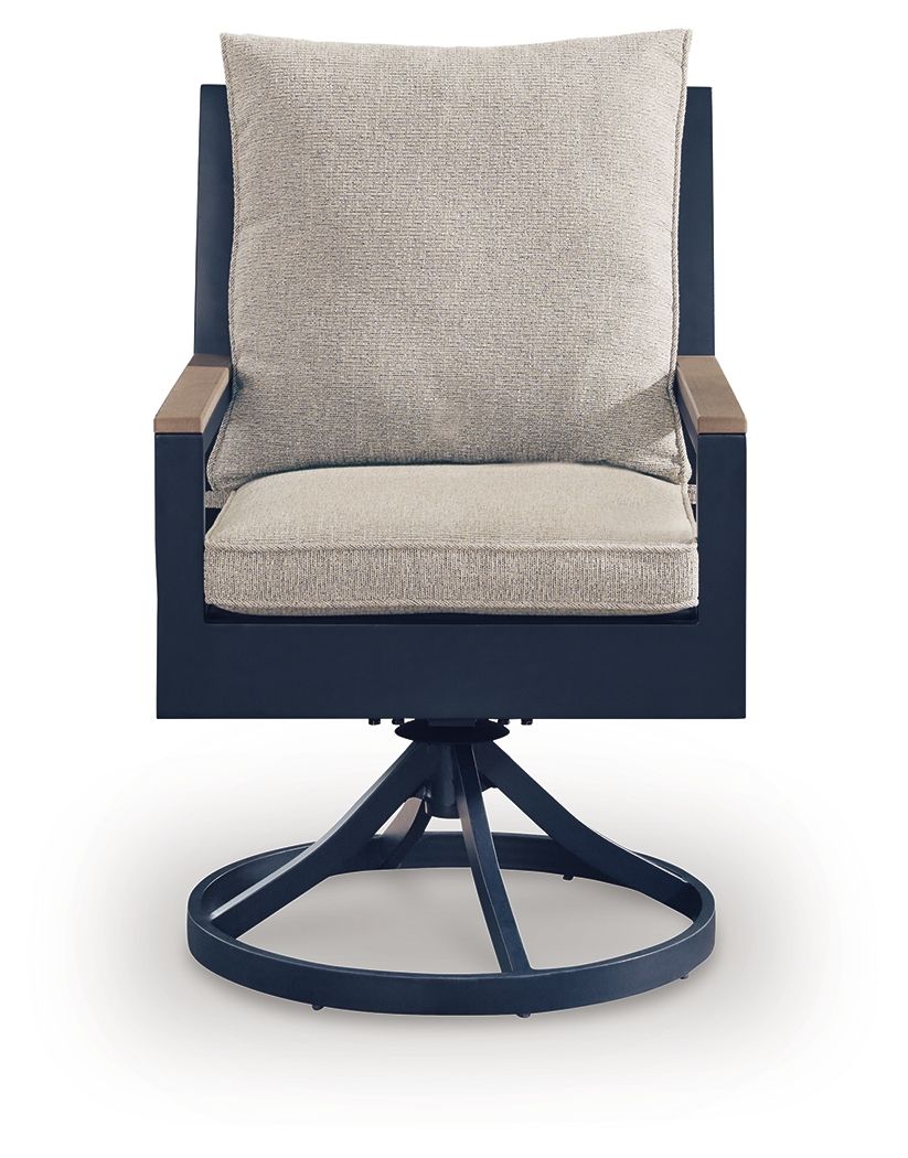 East Beach - Swivel Chair With Cushion (Set of 2) - Blue - Stylish Home Furniture