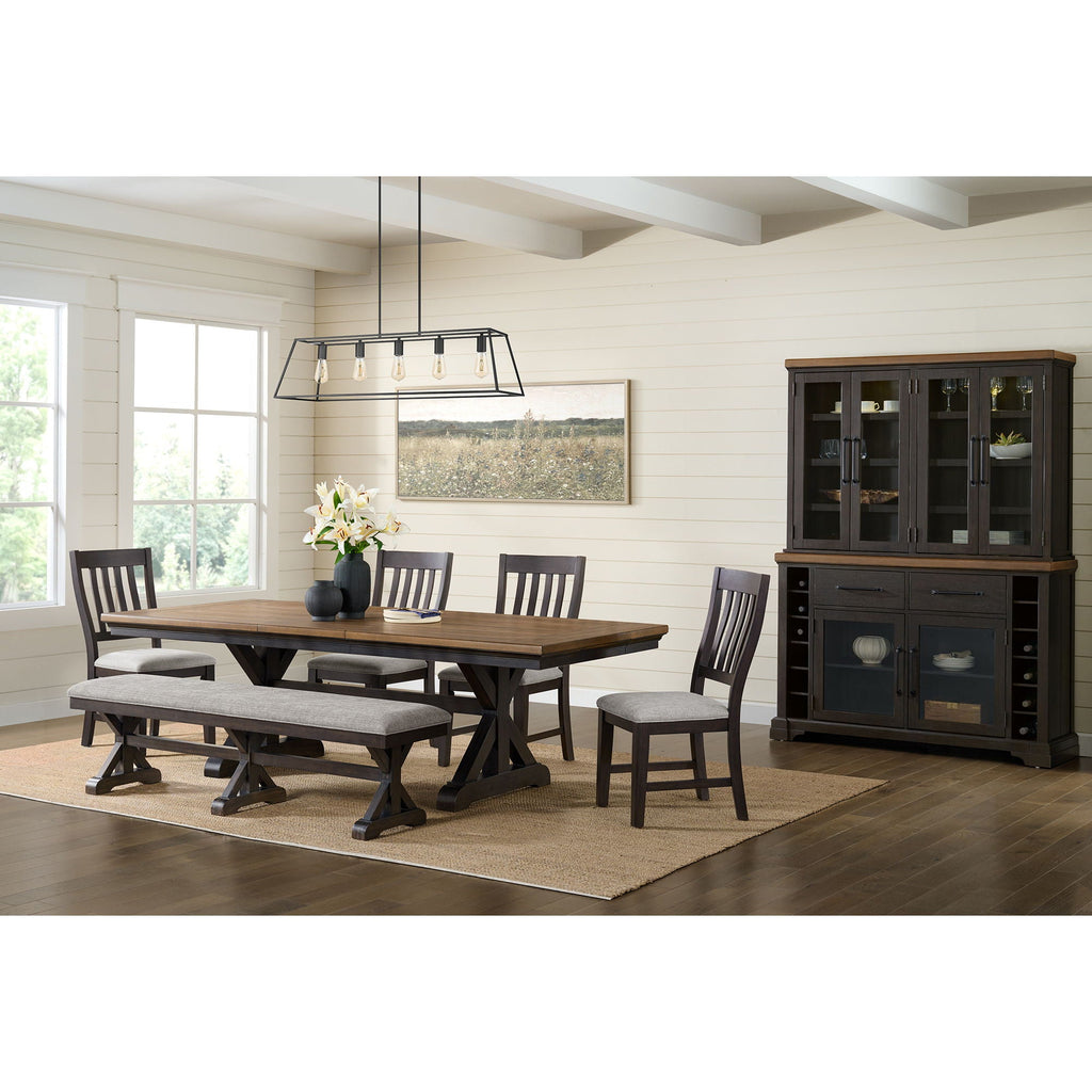Montrose - Fabric Dining Bench - Espresso / Light Gray - Stylish Home Furniture