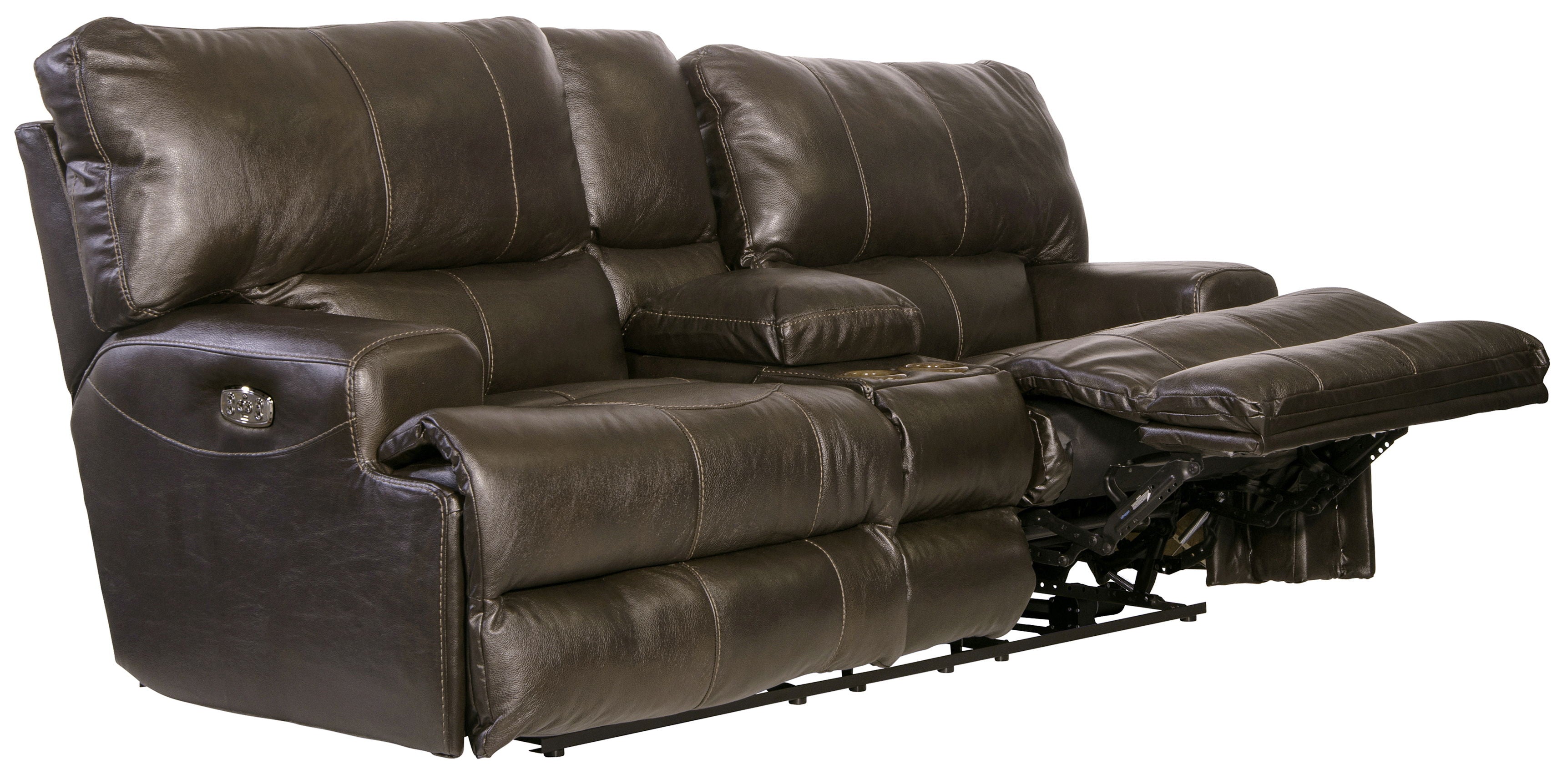 Wembley - Power Headrest With Lumbar Lay Flat Reclining Console Loveseat - Stylish Home Furniture
