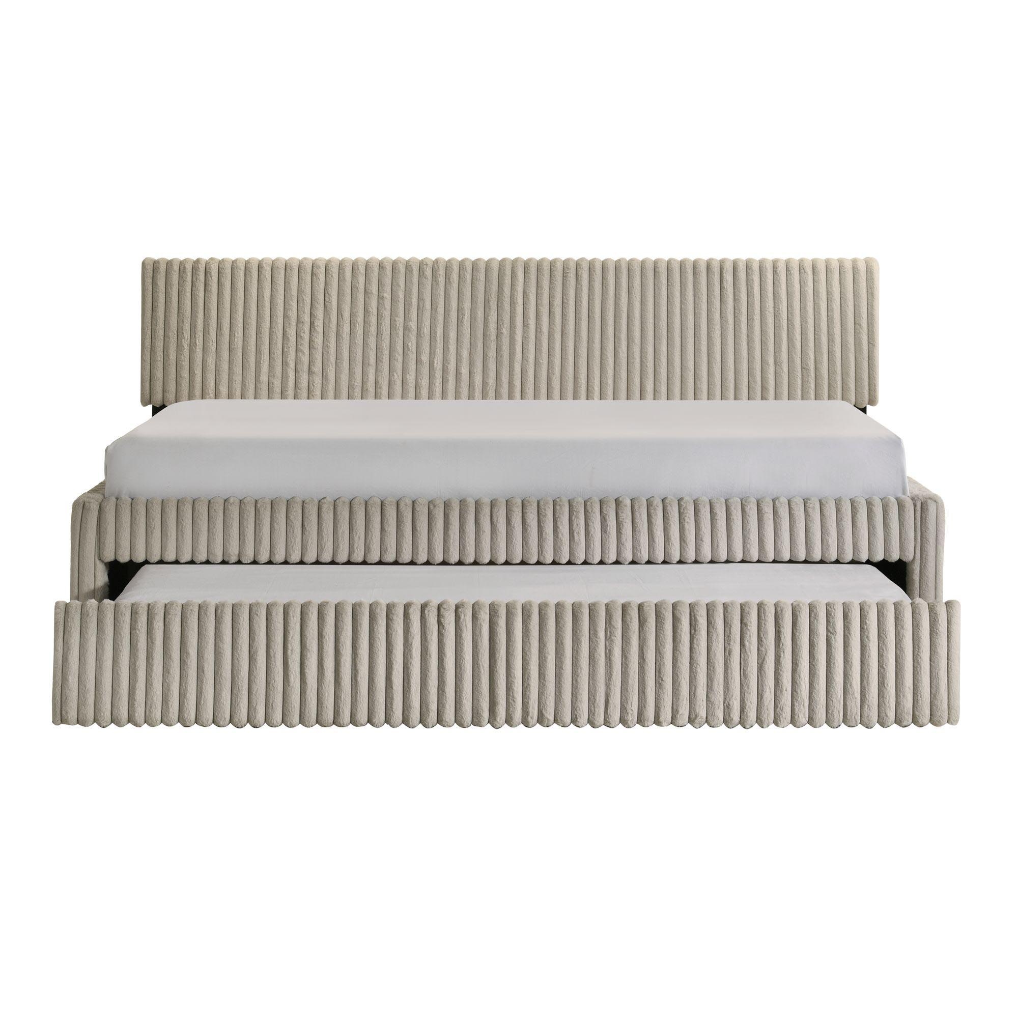 Arden - Twin Daybed With Trundle - Corduroy Beige - Stylish Home Furniture
