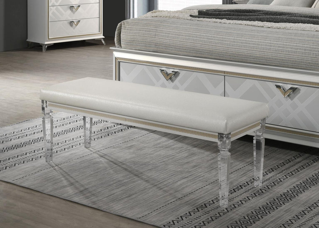 B026 - Bench - White - Stylish Home Furniture