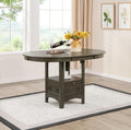 D152 - Counter Height Extension Table Wire Brush - Dark Brown - Stylish Home Furniture