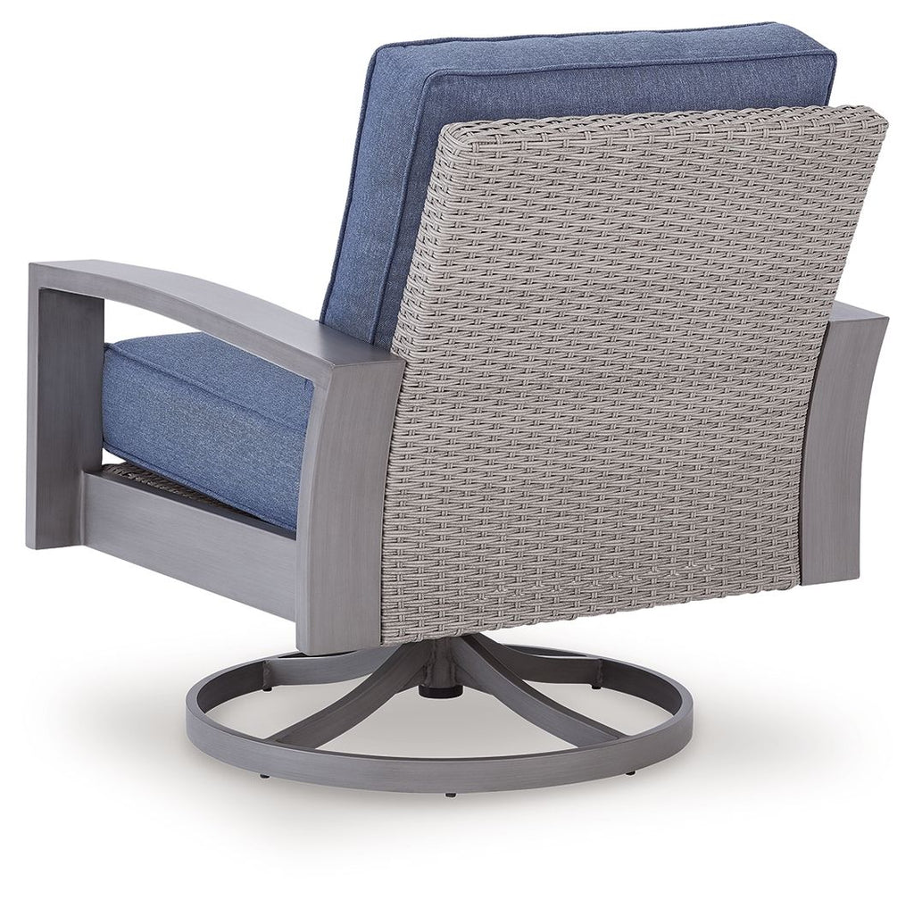 Half Moon Beach - Swivel Lounge With Cushion - Blue / Gray - Stylish Home Furniture