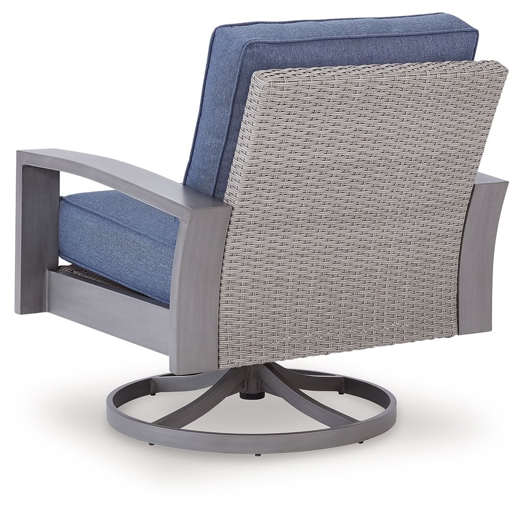 Half Moon Beach - Swivel Lounge With Cushion - Blue / Gray - Stylish Home Furniture