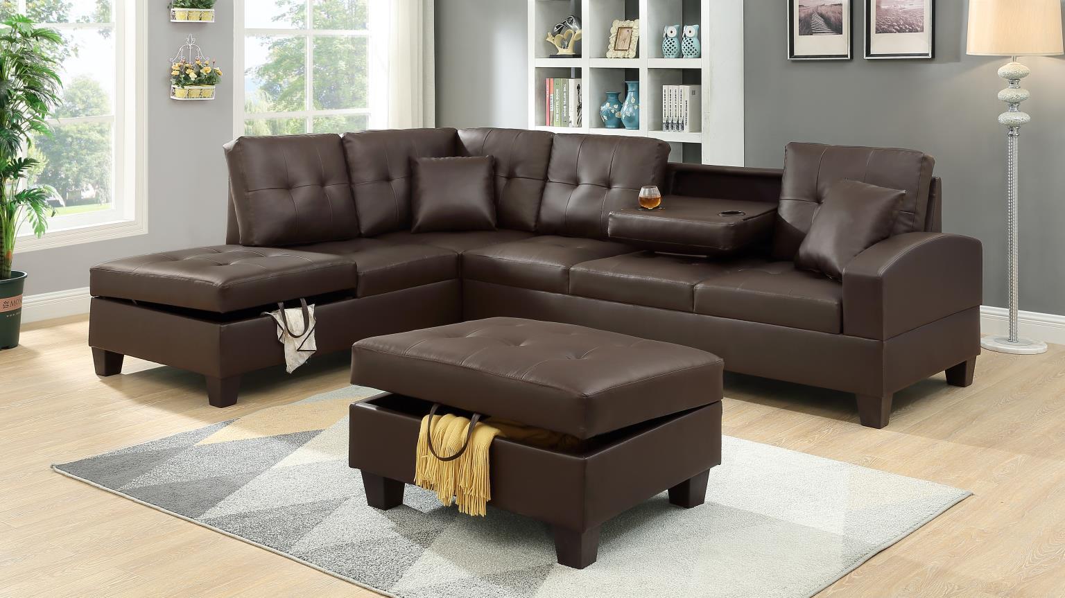 U346 - Ottoman - Brown - Stylish Home Furniture