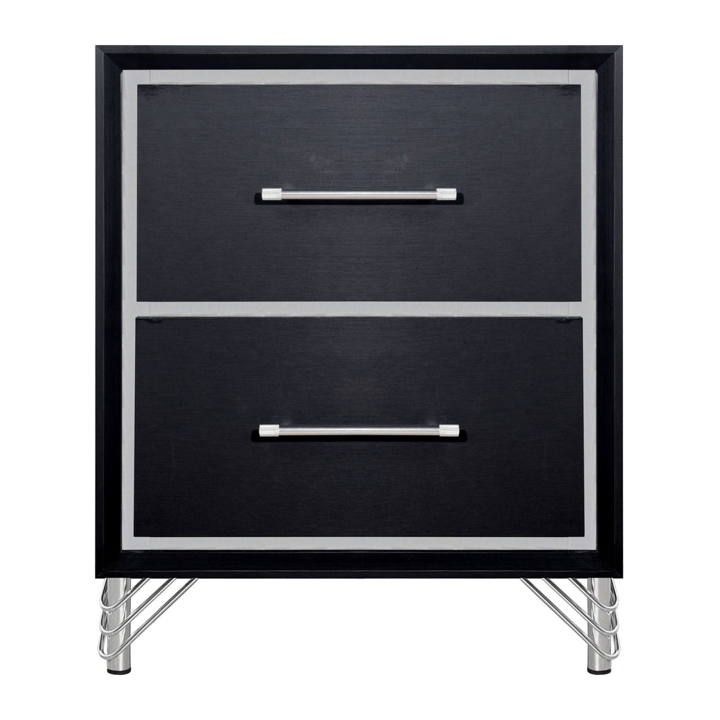 Ava - 2 Drawer Nightstand - Ebony - Stylish Home Furniture