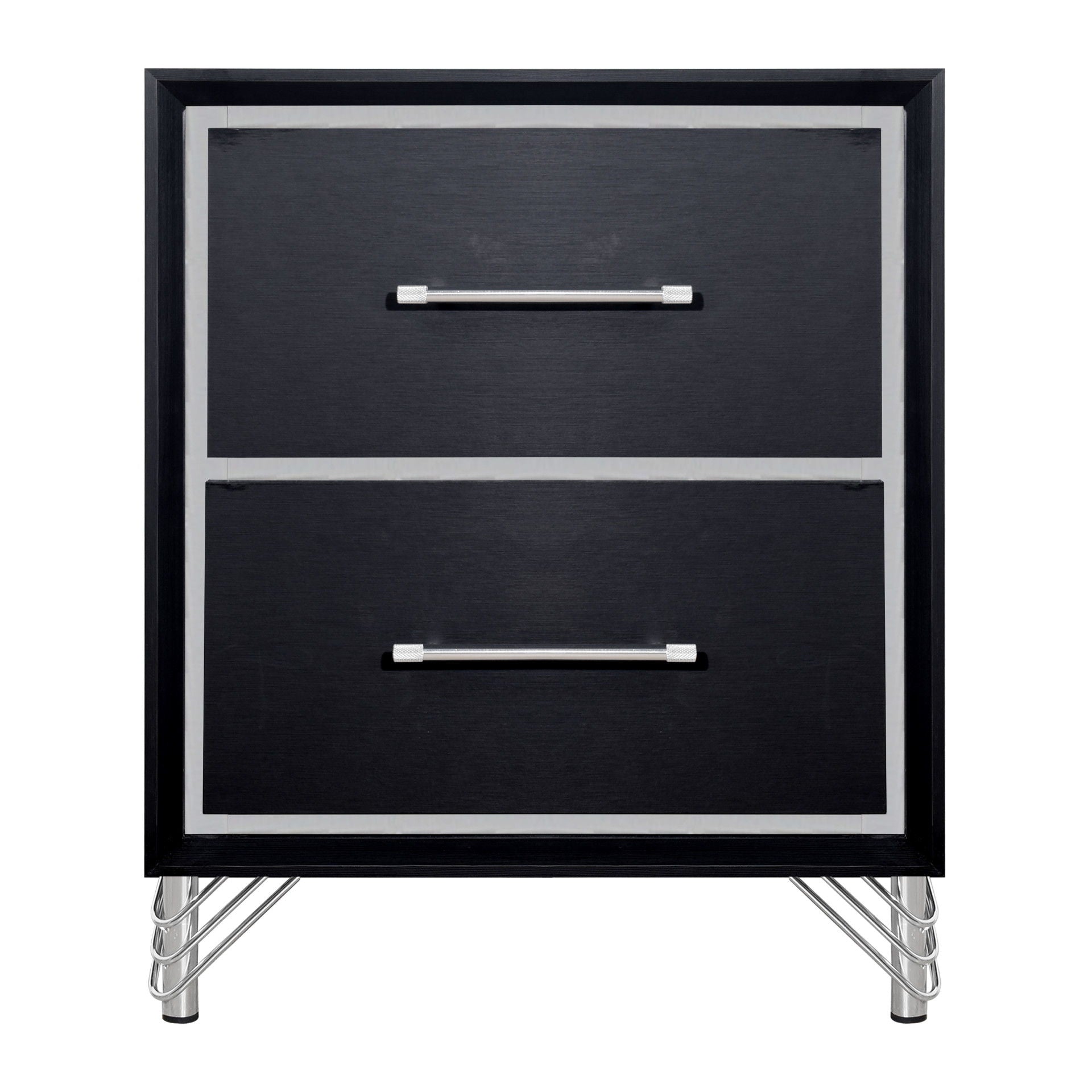 Ava - 2 Drawer Nightstand - Ebony - Stylish Home Furniture
