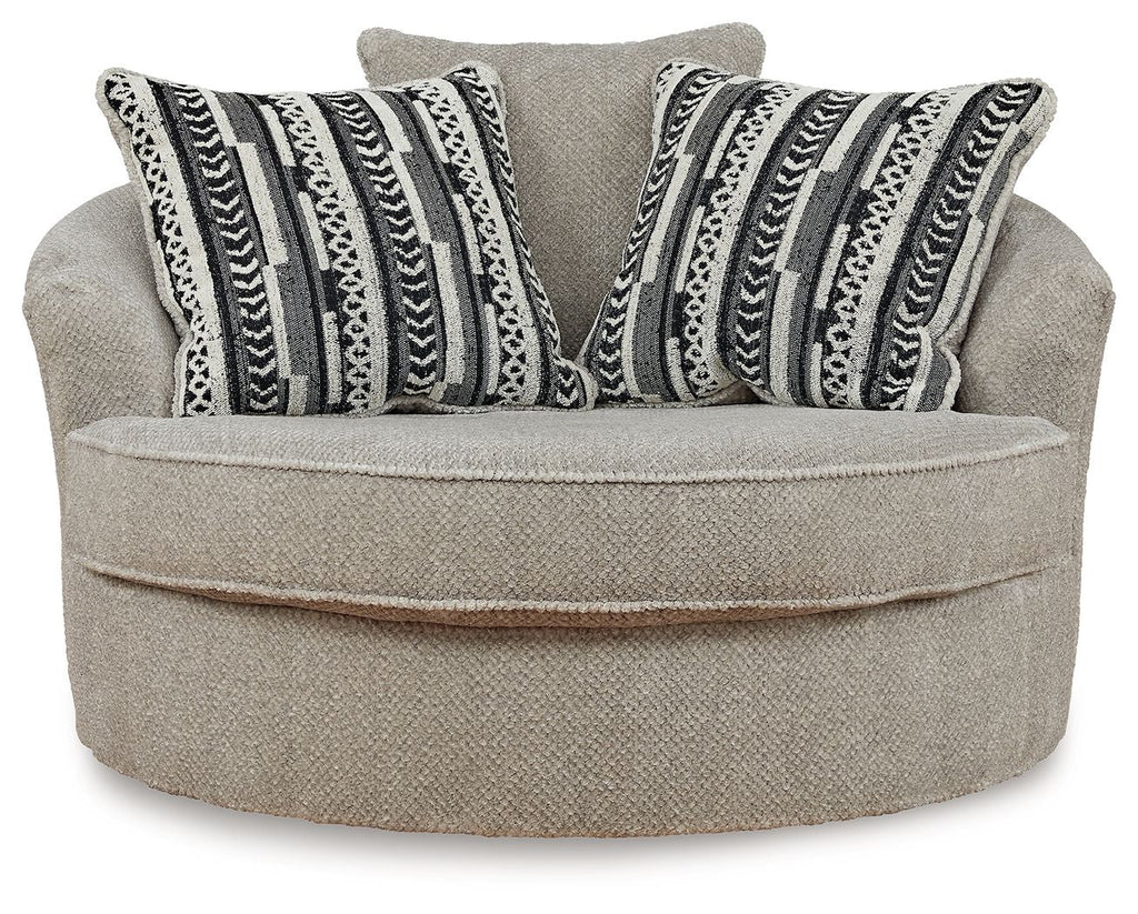 Calnita - Oversized Swivel Accent Chair - Sisal - Stylish Home Furniture