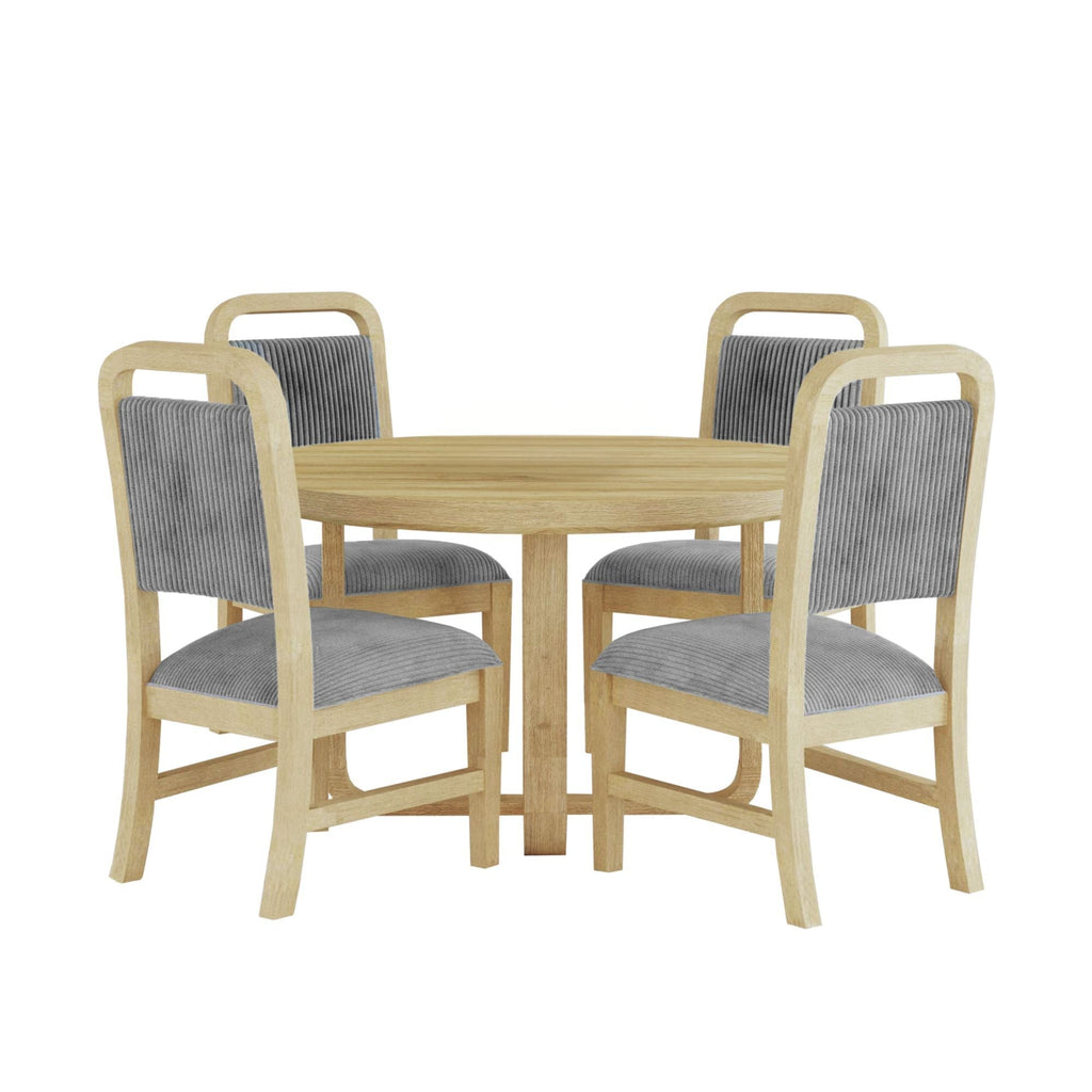 Ridgemont - 5 Piece Standard Height Dining Set (Round Table And Four Chairs) - Natural - Stylish Home Furniture