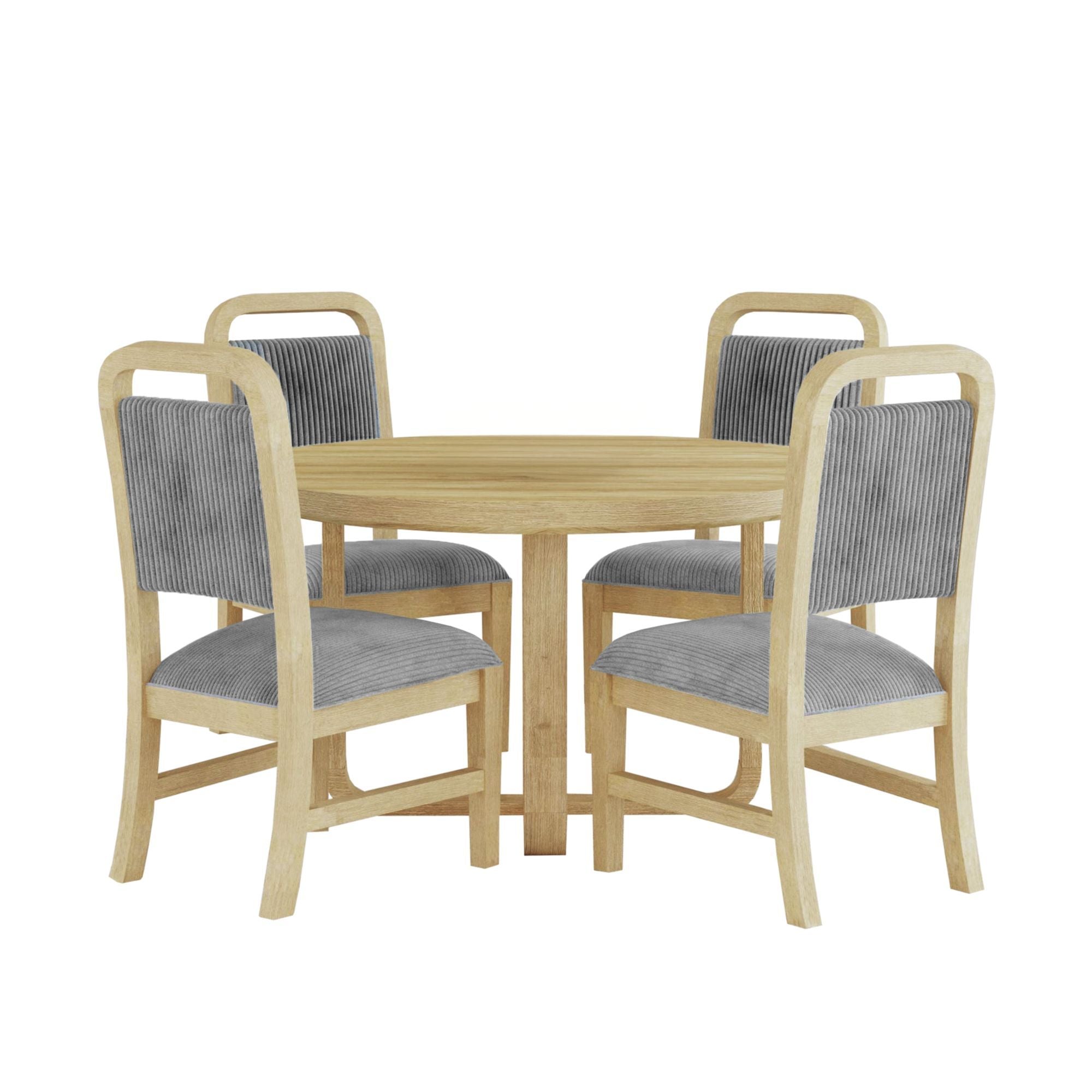 Ridgemont - 5 Piece Standard Height Dining Set (Round Table And Four Chairs) - Natural - Stylish Home Furniture