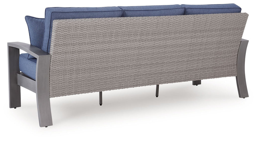 Half Moon Beach - Sofa With Cushion - Blue / Gray - Stylish Home Furniture