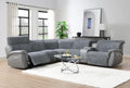 U13 - 6 Piece Gray Power Reclining Sectional With Power Headrest - Dark Gray - Stylish Home Furniture