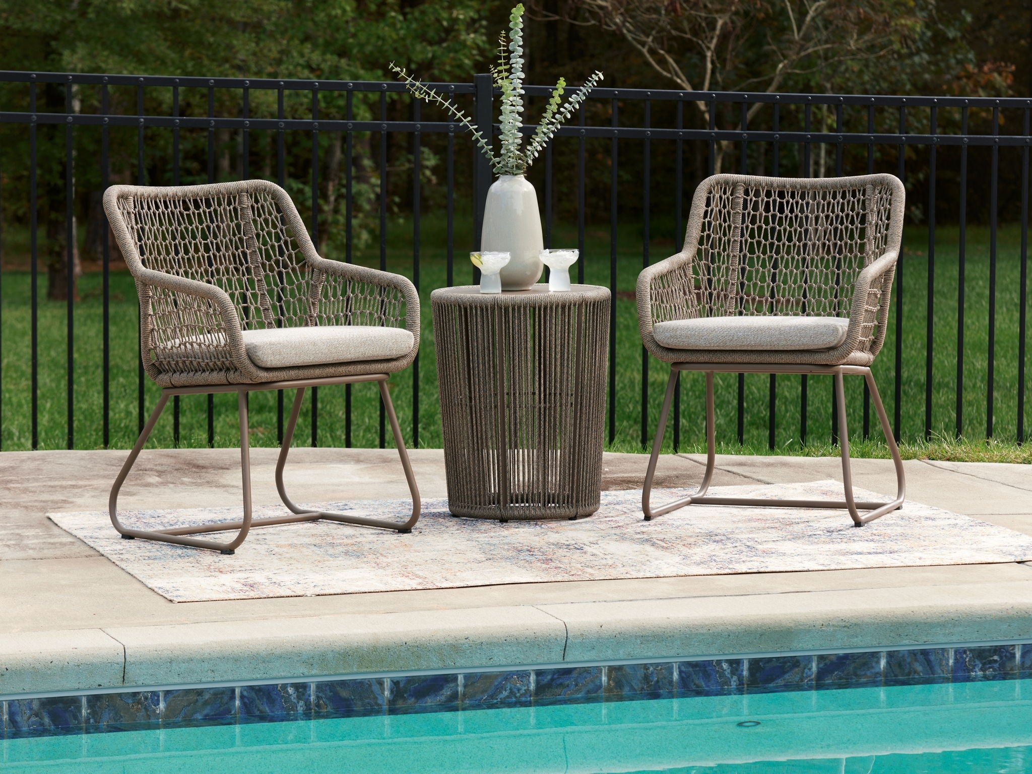 Majors Beach - Outdoor Table And 2 Chairs (Set of 3) - Beige - Stylish Home Furniture