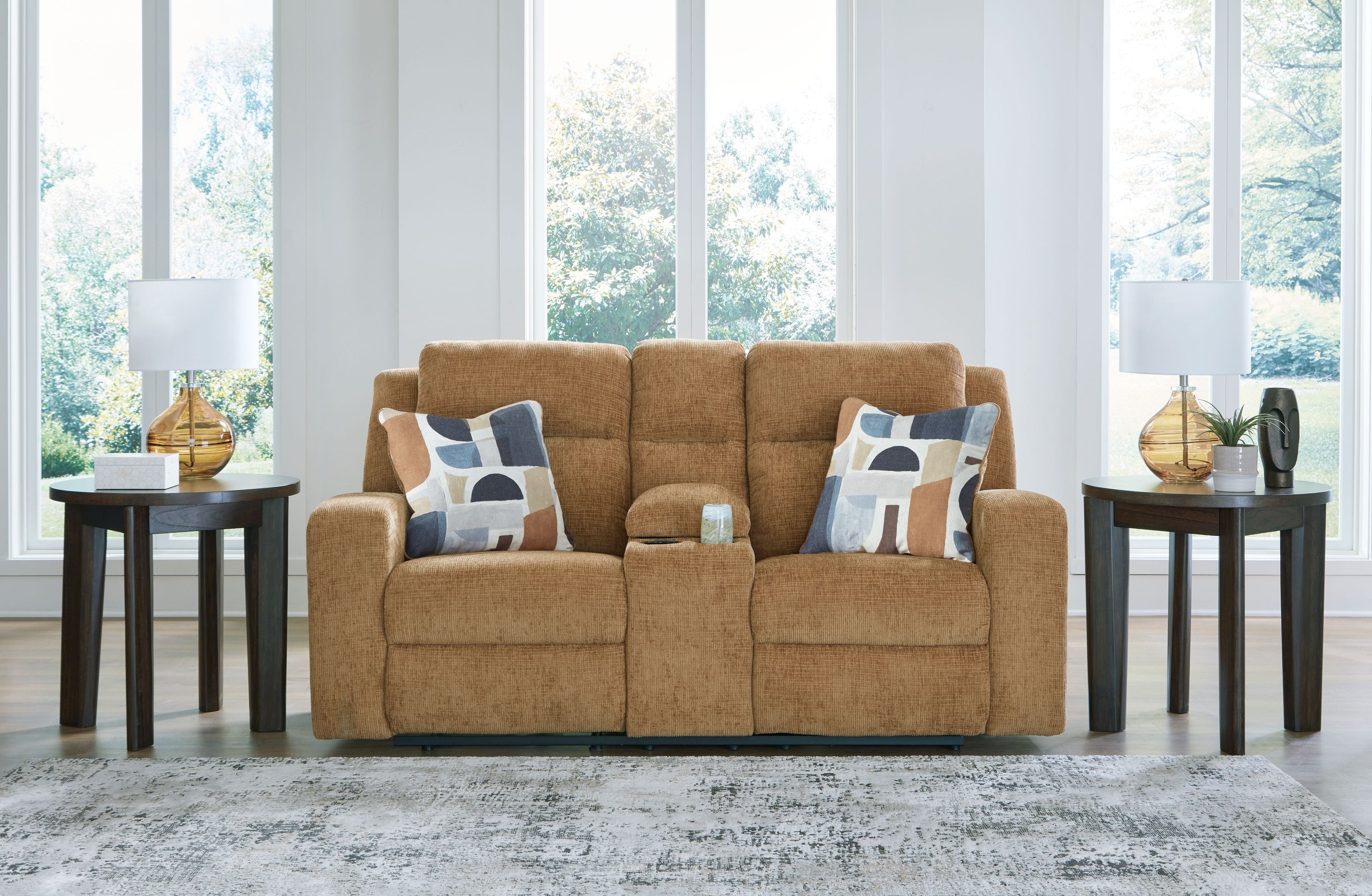Kanlow - Dbl Reclining Loveseat With Console - Stylish Home Furniture