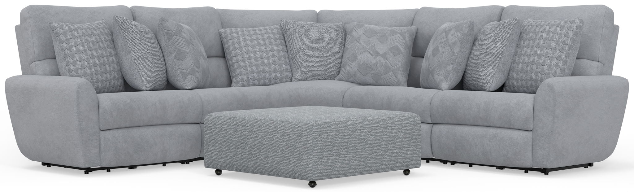 Majesty - Deep Seating Power Reclining Sectional And Ottoman - Stylish Home Furniture