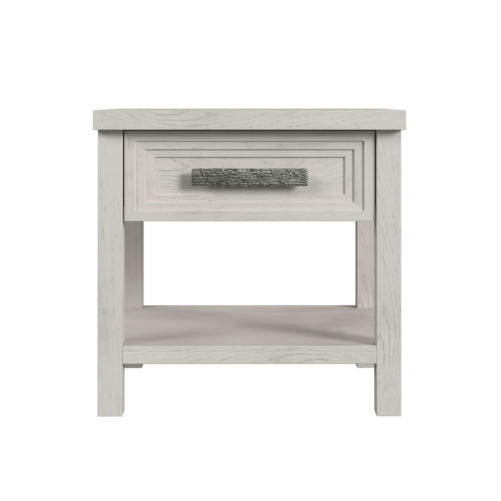 Avalanche - End Table With USB - Antique White - Stylish Home Furniture