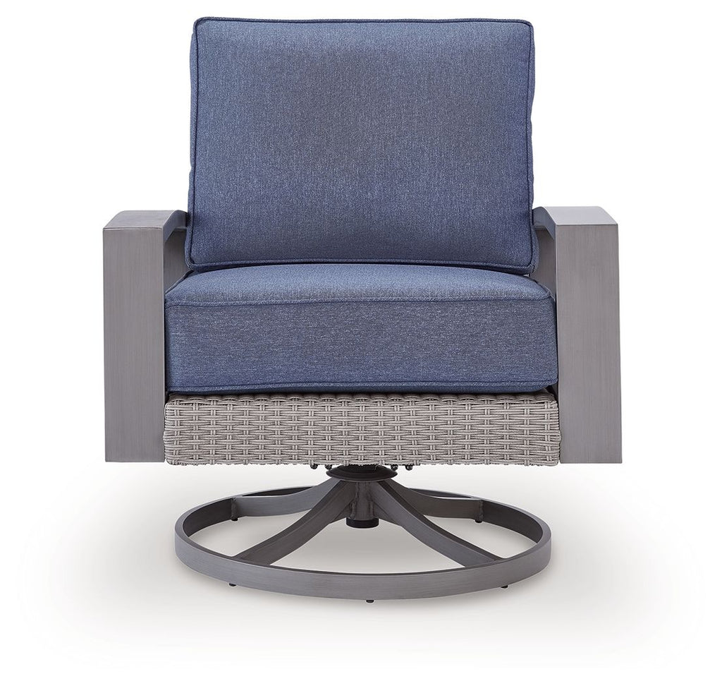 Half Moon Beach - Swivel Lounge With Cushion - Blue / Gray - Stylish Home Furniture