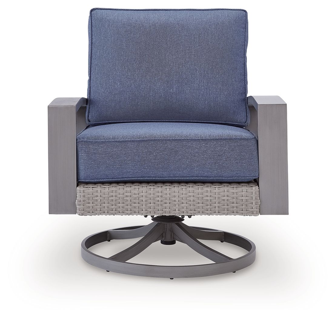 Half Moon Beach - Swivel Lounge With Cushion - Blue / Gray - Stylish Home Furniture