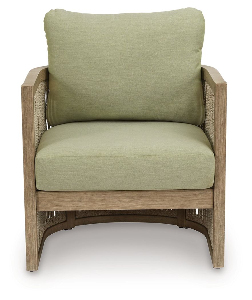 Serena Shores - Lounge Chair With Cushion (Set of 2) - Beige / Green - Stylish Home Furniture