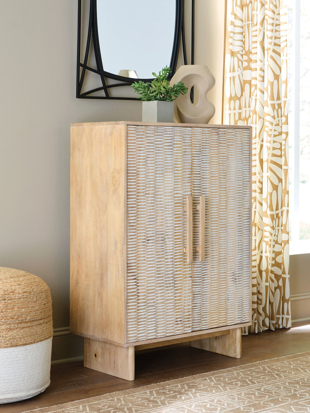 Dallinbury - Accent Cabinet - Natural / White Wash - Stylish Home Furniture