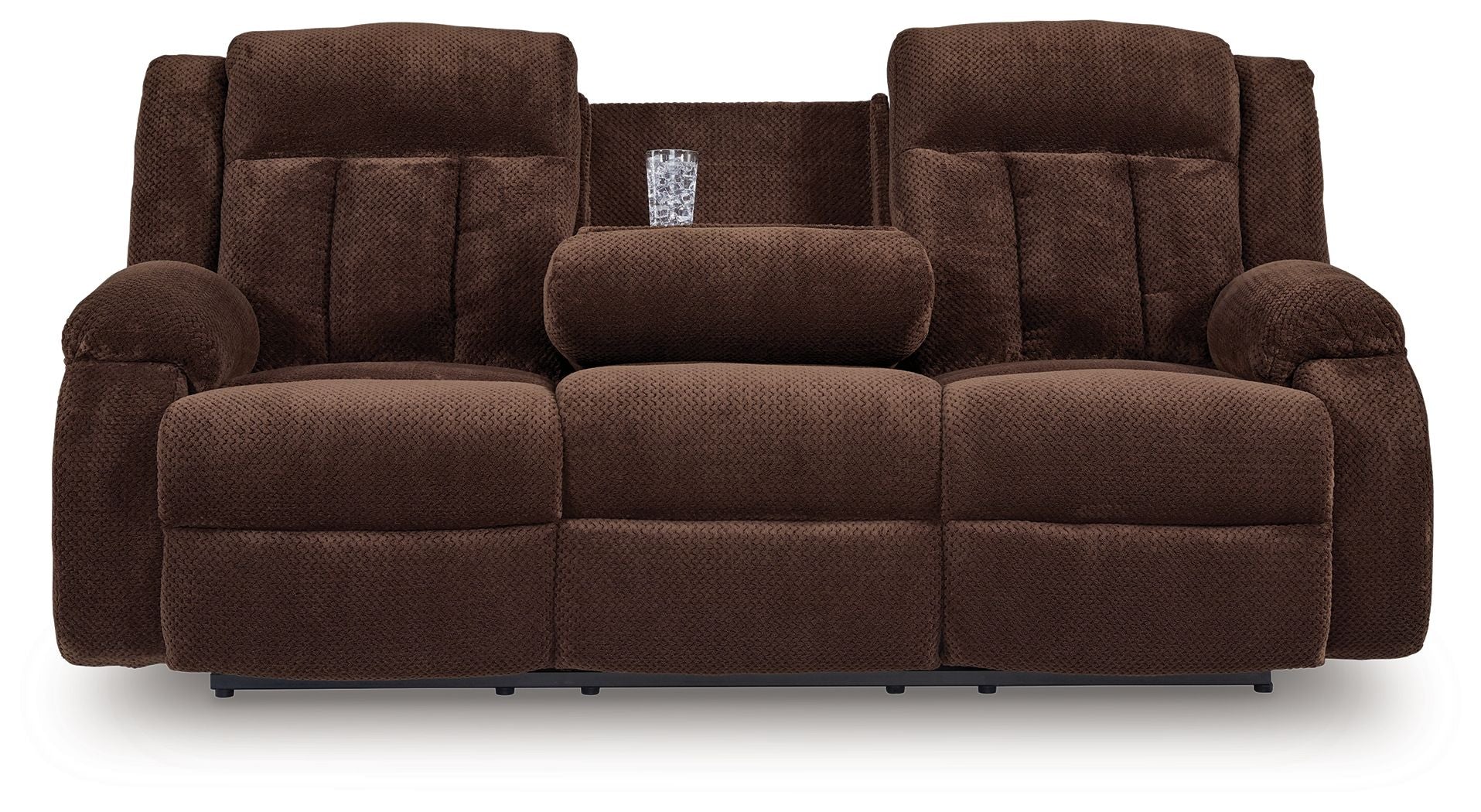 Free Wake - Reclining Power Sofa With Drop Down Table - Chocolate - Stylish Home Furniture