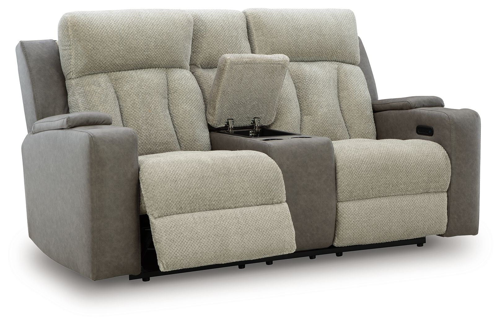 WhipLash - Power Reclining Loveseat With Console / Adj Headrest - Sisal - Stylish Home Furniture