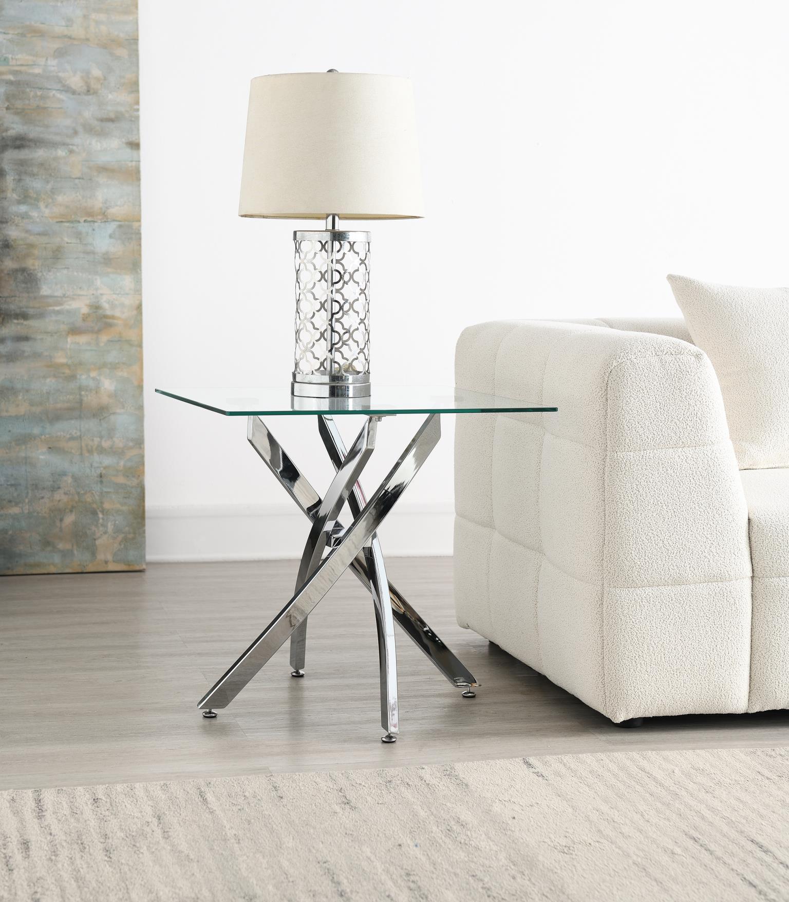T240 - Chrome Table Set (Set of 3) - Gray - Stylish Home Furniture