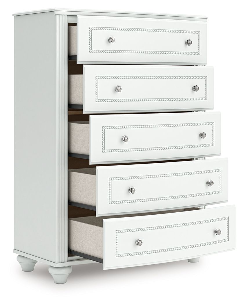 Kozlani - Five Drawer Chest - White - Stylish Home Furniture