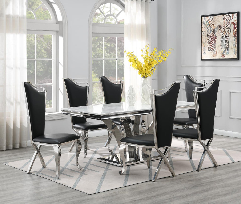 G-083-T-WHITE - Marble Dining Table - White - Stylish Home Furniture