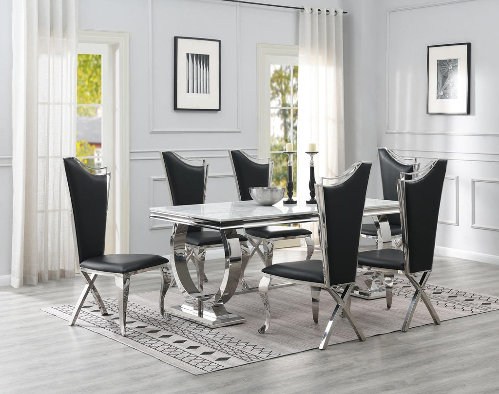 G-082-T-WHITE - Marble Dining Table - White - Stylish Home Furniture