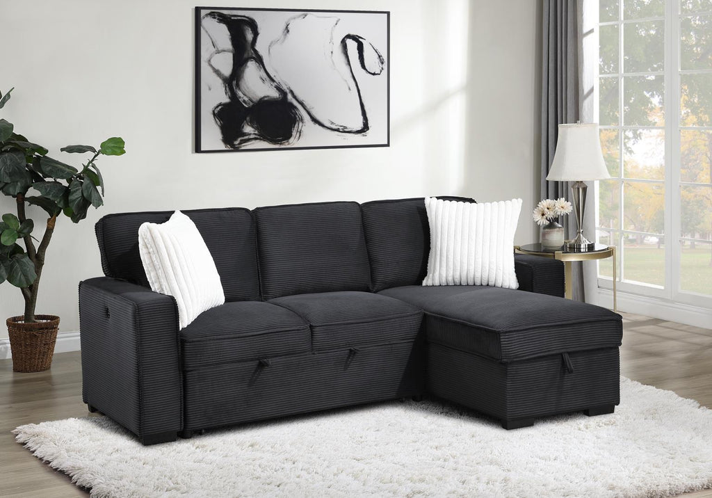 U392 - Sofa Chaise Sectional - Black - Stylish Home Furniture